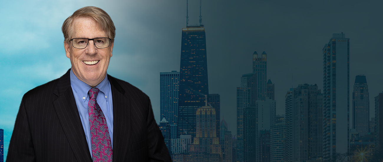 Photo of Edward X. Clinton, Jr. with Chicago Skyline background